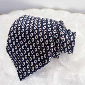 Christian Dior Blue White Designer Mens Silk Tie Wedding Groom 57”